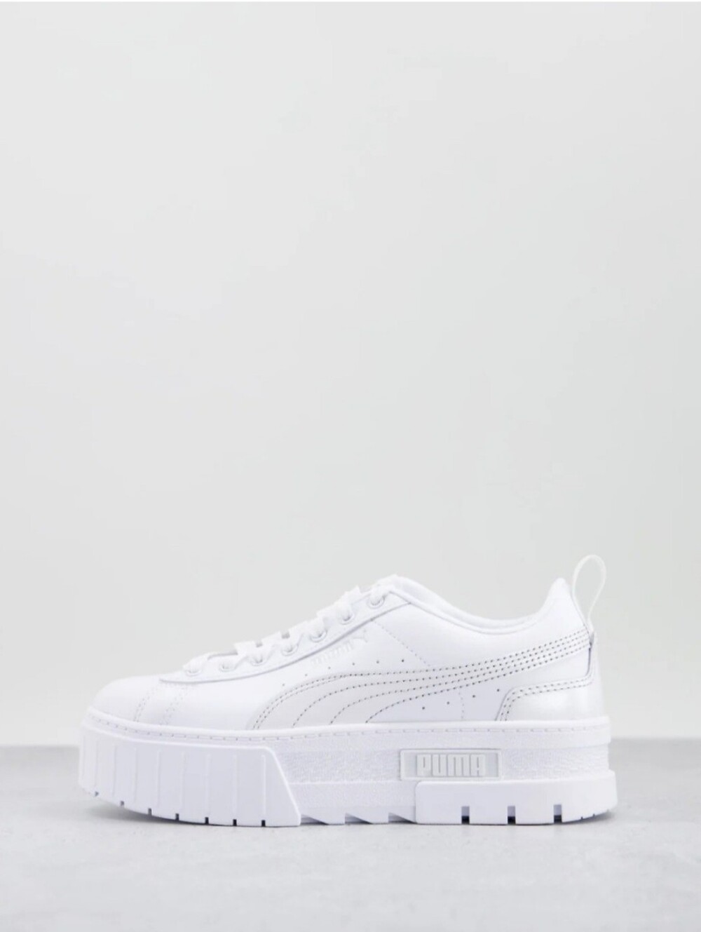 Puma Mayze Glow Sneakers in White and Metallic
